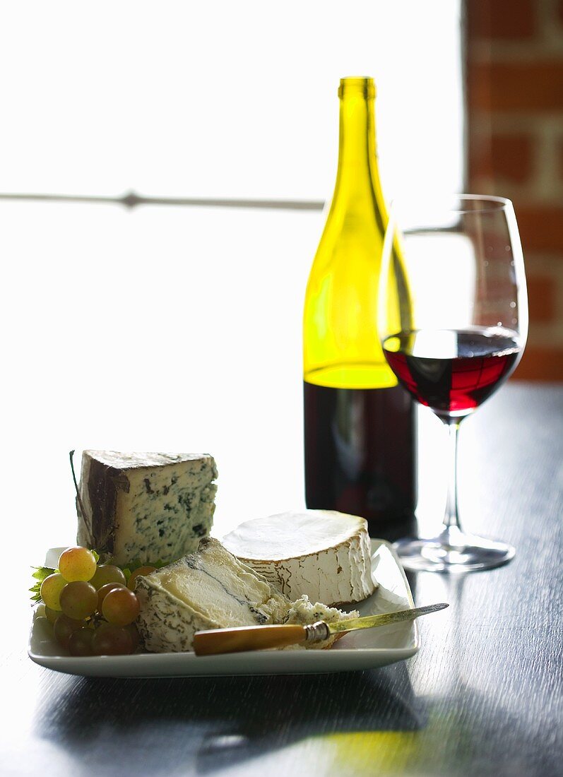 Cheese Plate with Red wine