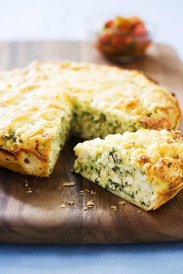Sliced Spinach and Cheese Pie