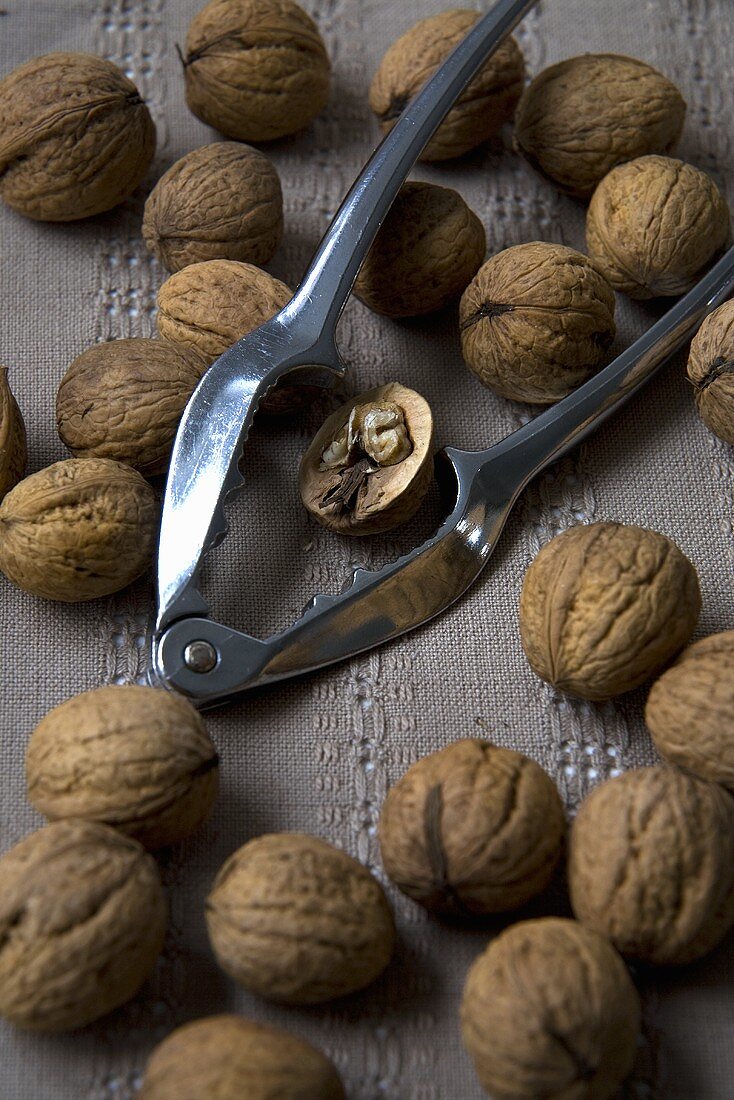 Whole Walnuts with Nut Crackers