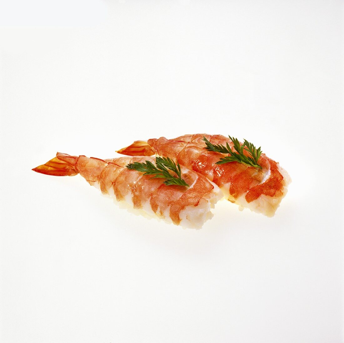 Sushi Shrimp on White Background