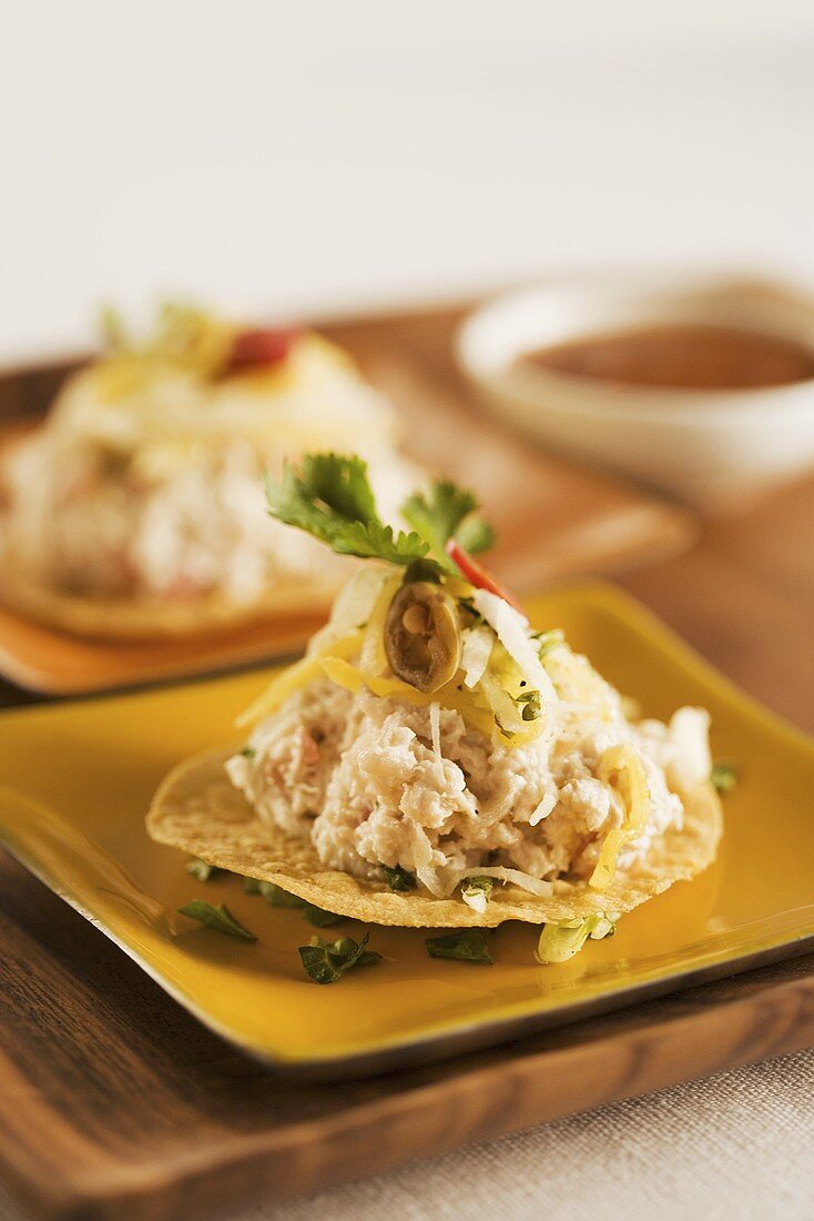 Tostada With Crab Topping