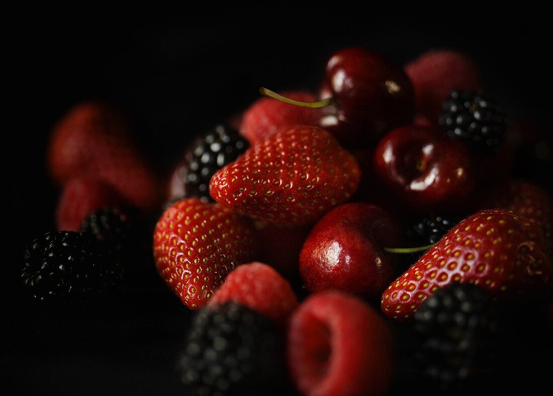 Fresh Mixed Berries with Cherries