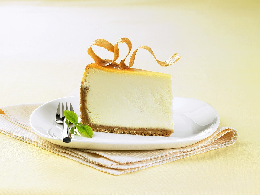 Slice of Cheesecake with Garnish
