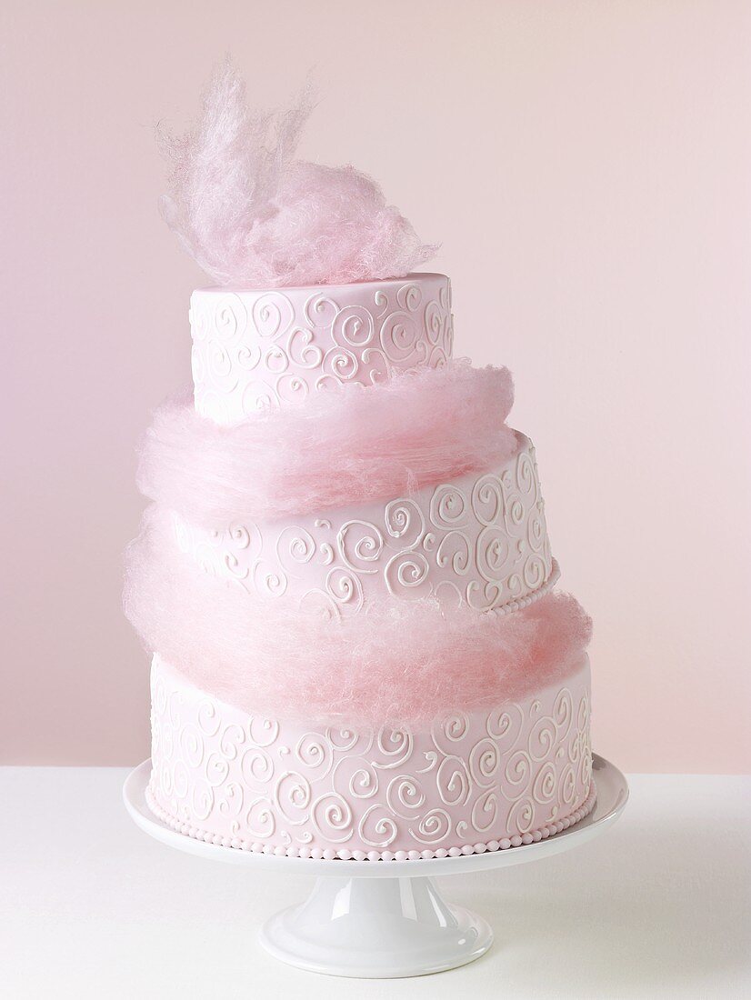 Pink Cotton Candy Wedding Cake