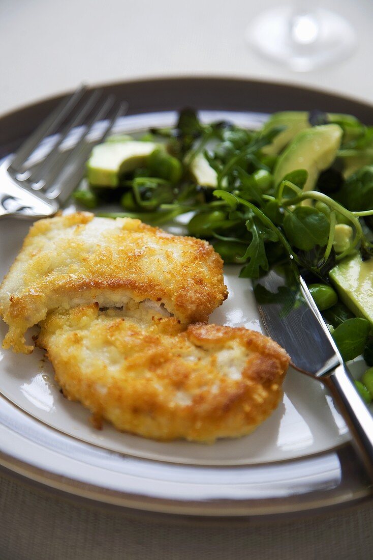 Parmesan Chicken with Side Salad