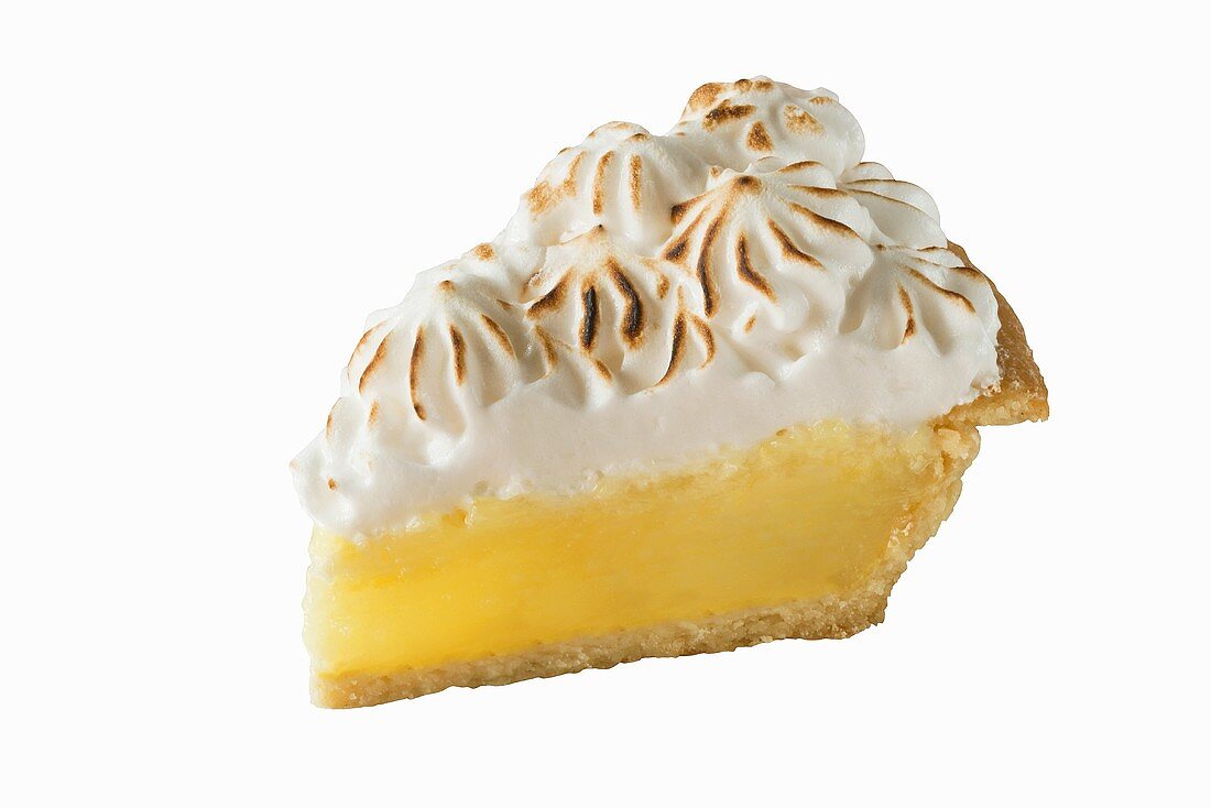 Stück Lemon Meringue Pie (Zitronenkuchen mit Baiser, USA)