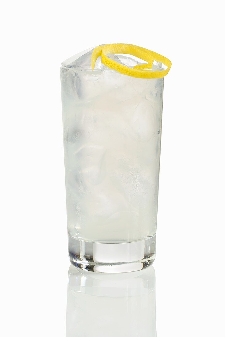 Cocktail with Lemon Peel Garnish