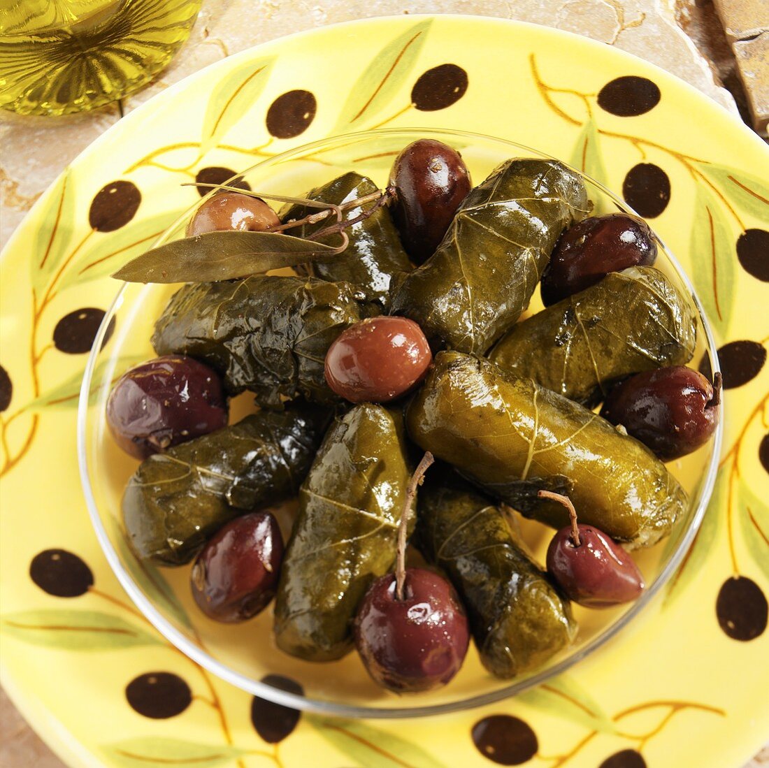 Stuffed Grape Leaves with Olives 