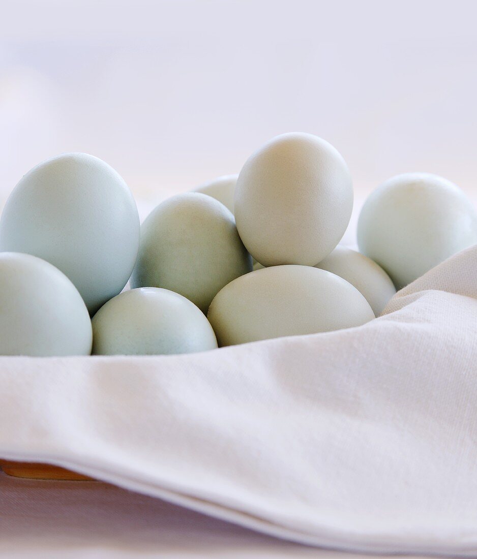 Organic Eggs in Cloth Lined Bowl