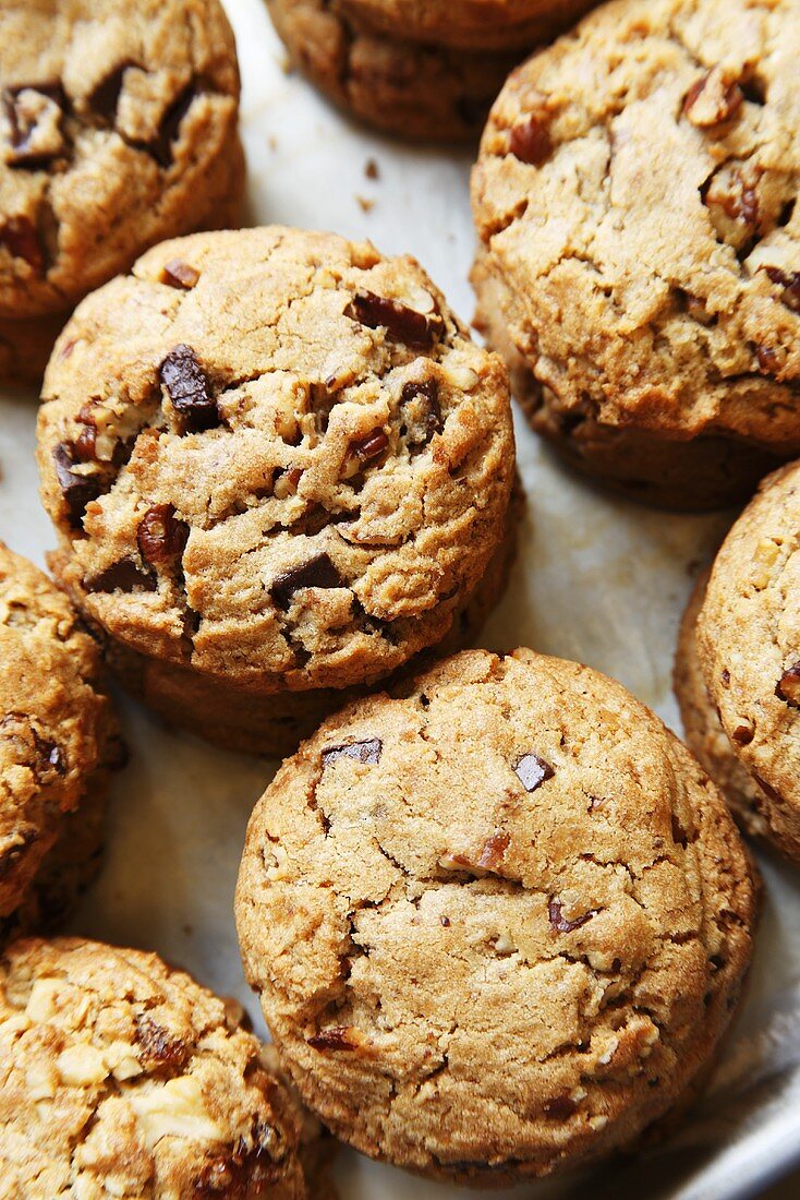 Pecan and Chocolate Chip Cookies; From Above
