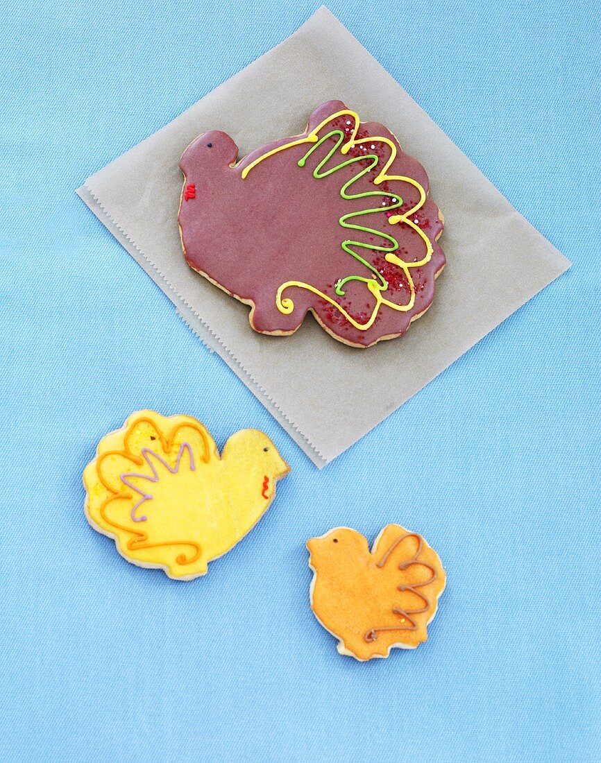 Decorated Turkey Sugar Cookies