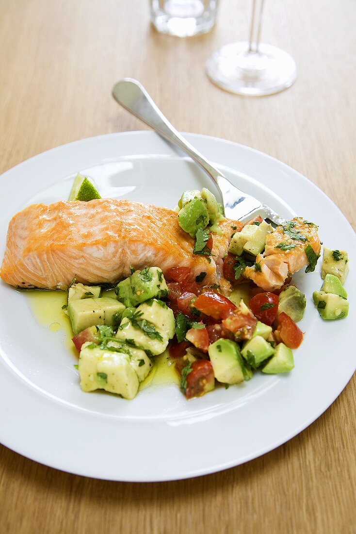 Salmon with Avocado Salsa