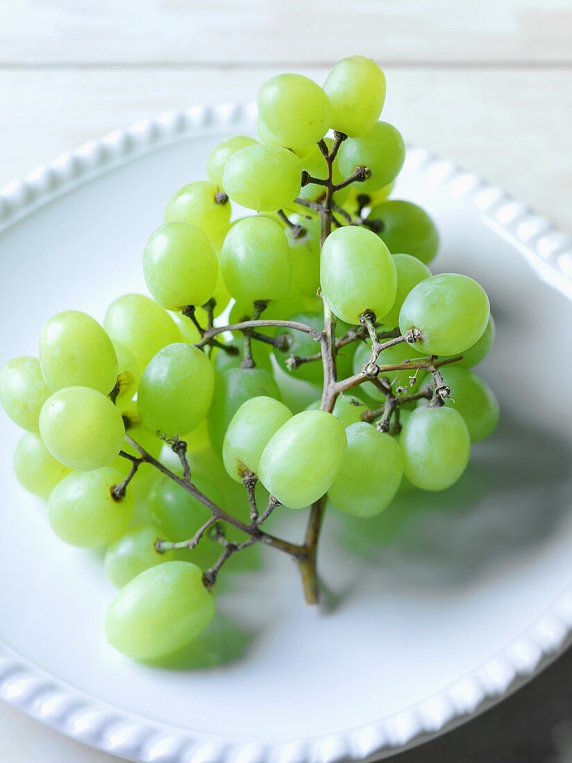 Green Grapes on Plate