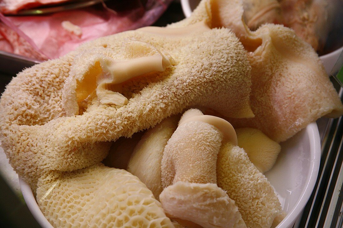Fresh Tripe in Butchers Display at Market in Florence, Italy