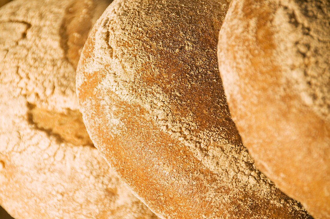 Three Loaves of Fresh Baked Bread