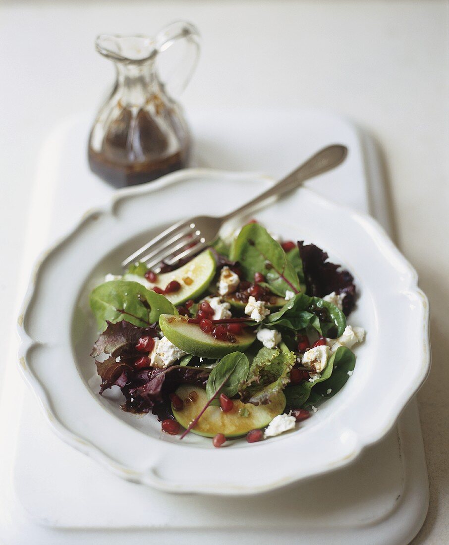 Apple and Feta Salad with Pomegranate Dressing