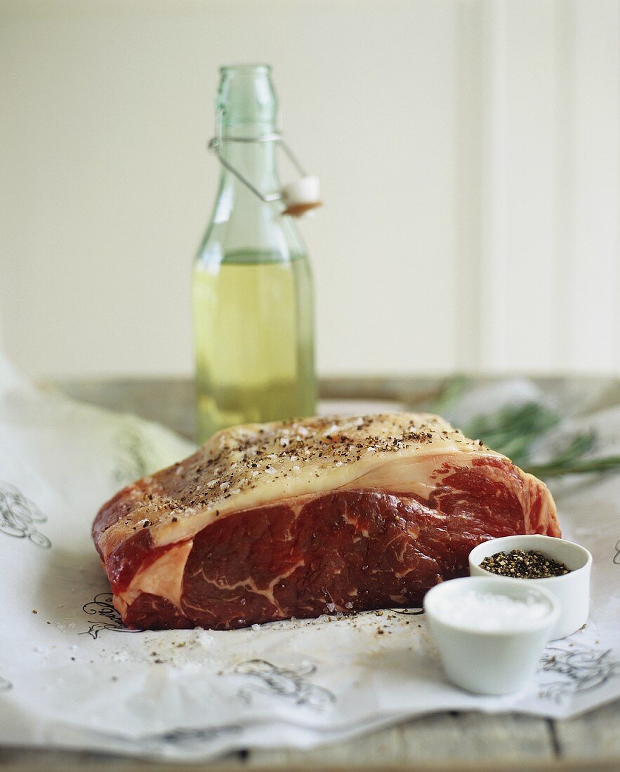 Beef on Paper with Salt, Pepper and Olive Oil