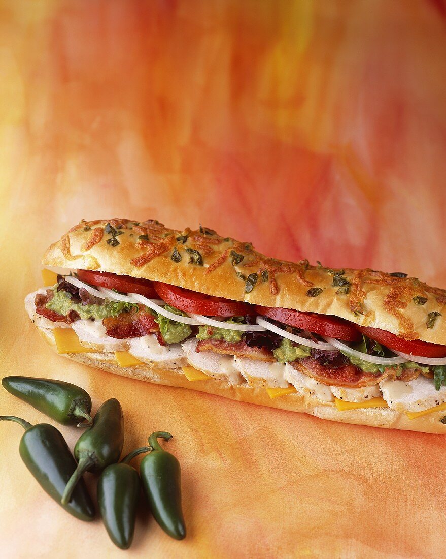 Submarine Sandwich with Jalapenos
