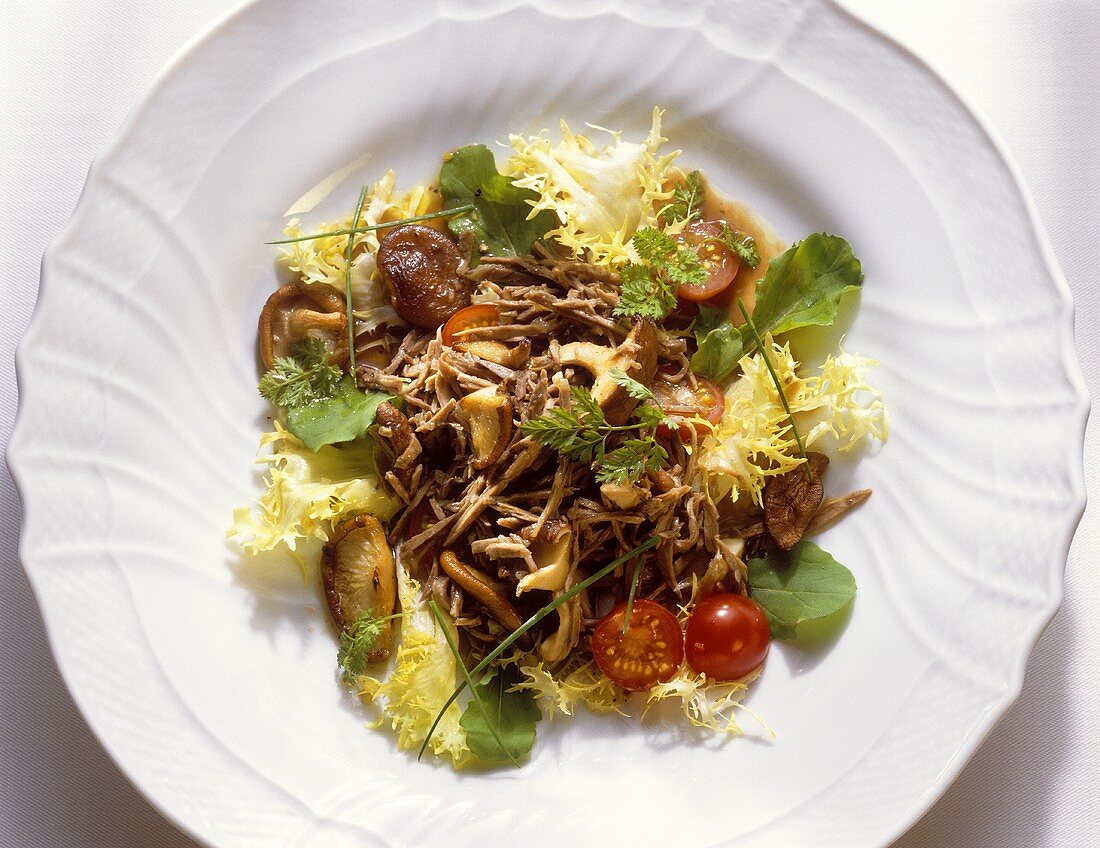 Beef salad with shiitake