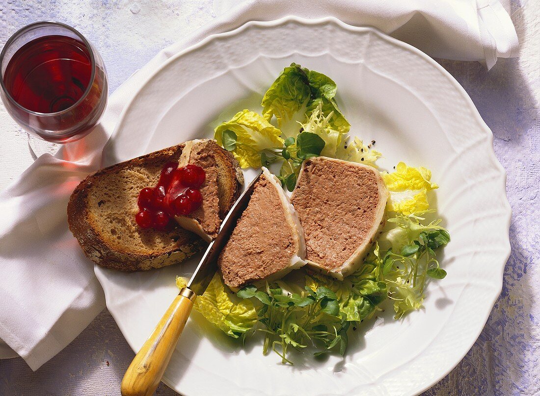 Danish Liver Terrine with Bread and Greens