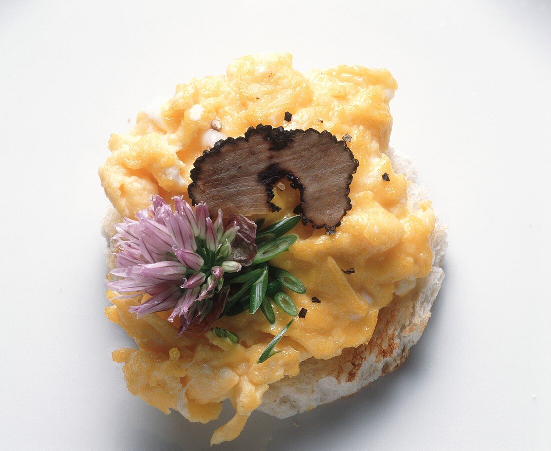 Smorrebrod with Scrambled Egg and Truffle Slice