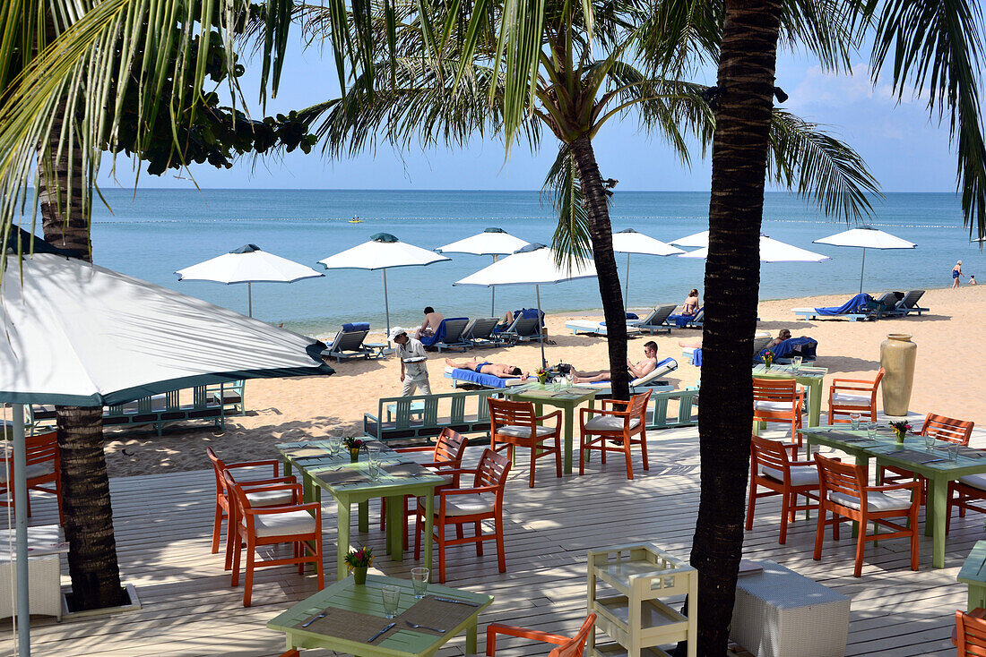 Hotel bar am Strand von Longbeach auf der Insel Phu Quoc, Vietnam, Asien