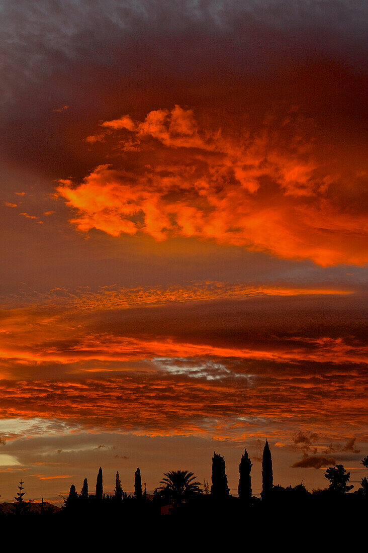 Spectacular evening sky near Malaga, Andalusia, Spain