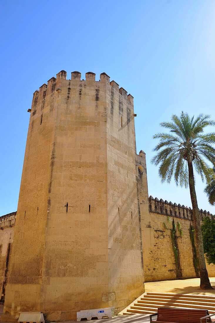 Tower of the Alcazar de los Reyes Cristianos in Cordoba, Andalusia, Spain