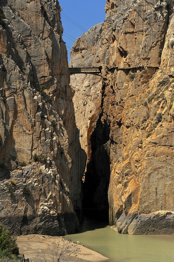 Die Schlucht El Chorro, Provinz Malaga, Andalusien, Spanien