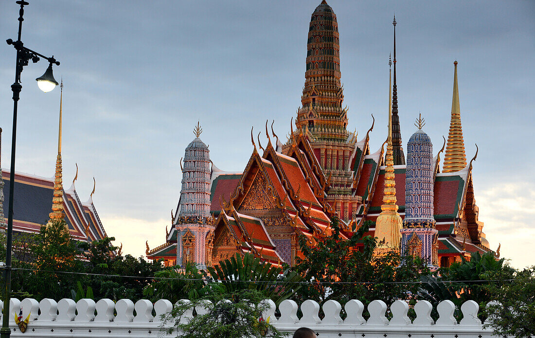 Evening view to Wat Phra Kaeo, Bangkok, Thailand