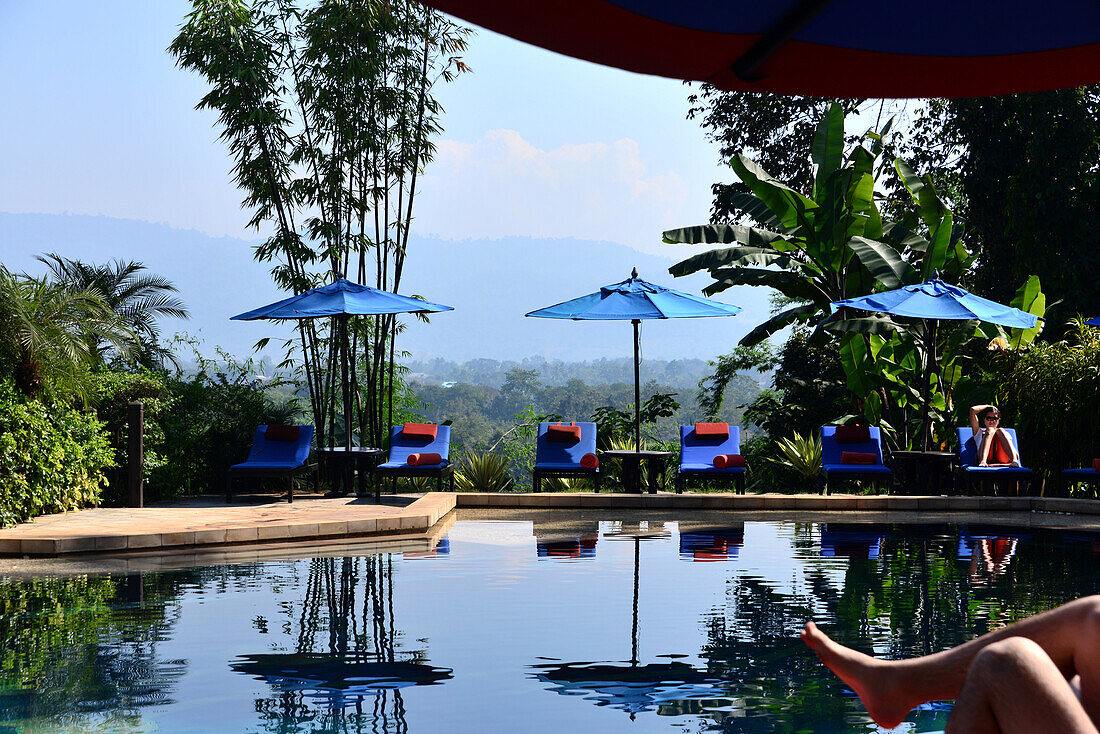 Hotel resort Anantara im Goldenen Dreieck bei Sop Ruak, Nord-Thailand, Thailand