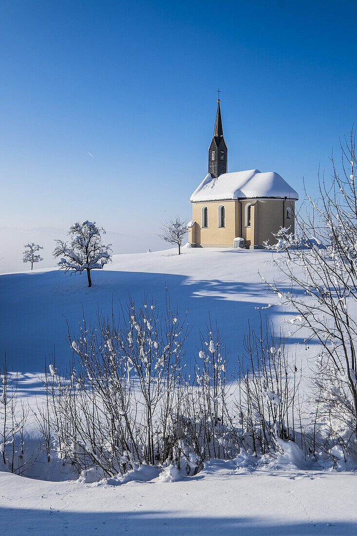 chapel in a winter wonderland near Dornbirn, Vorarlberg, Austria