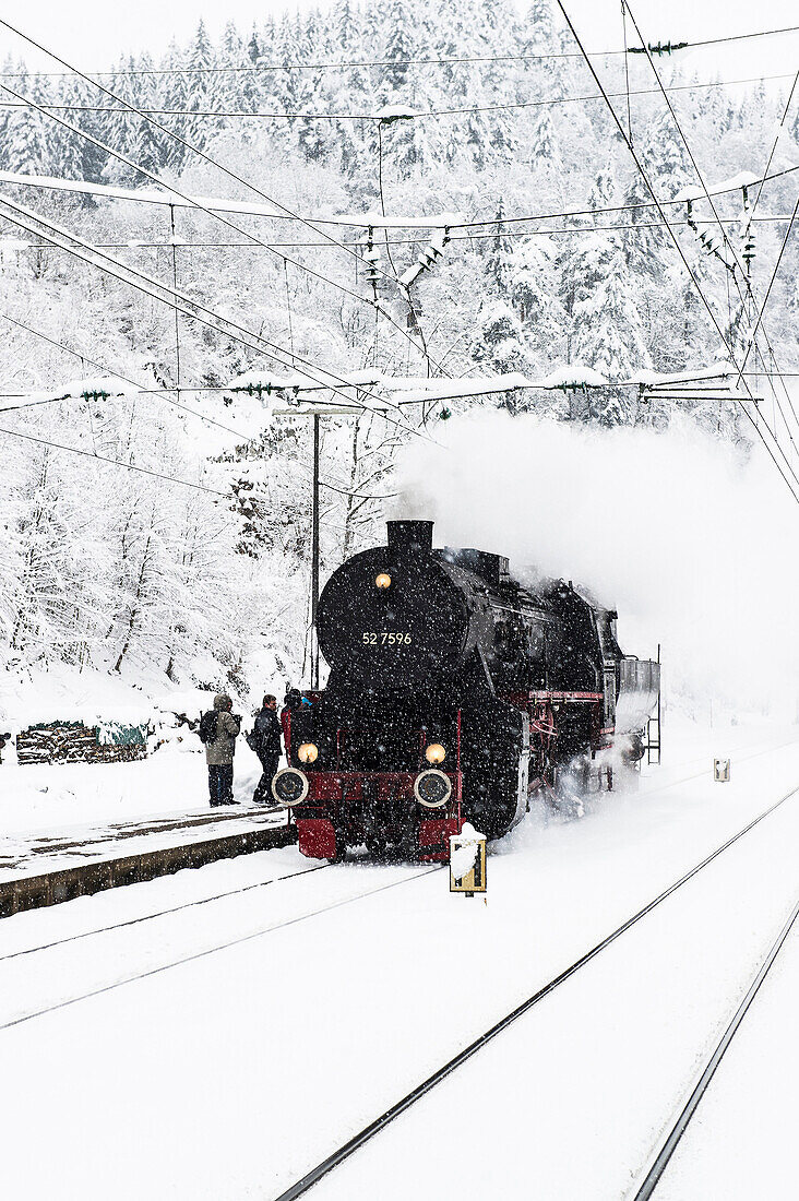 historische Dampflok, Triberg, Schwarzwald, Baden-Württemberg, Deutschland