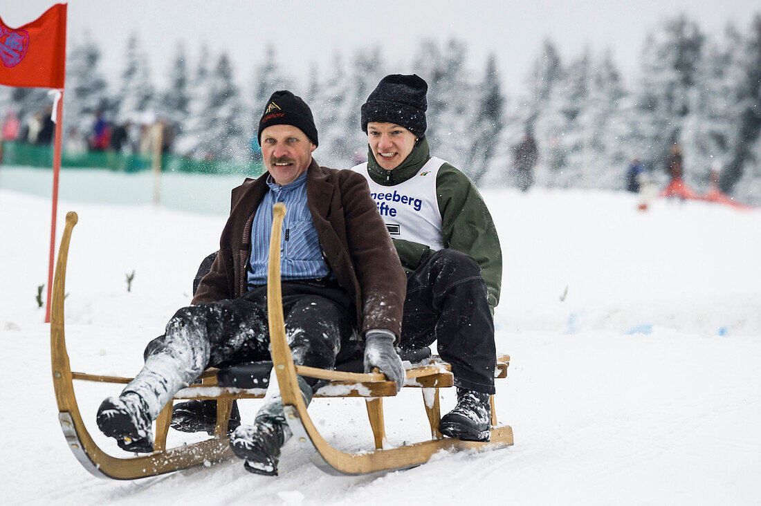 traditional sled race, Waldau, Titisee-Neustadt, Black Forest, Baden-Wuerttemberg, Germany