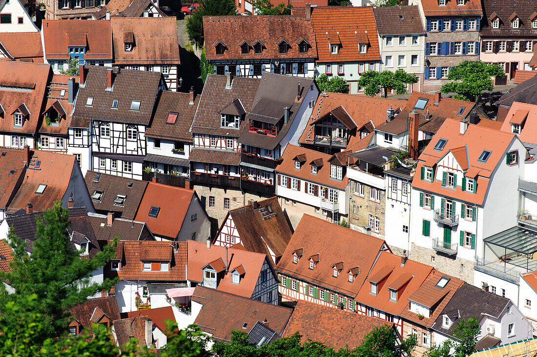 Blick auf Altstadt Weinheim, Baden-Württemberg, Deutschland