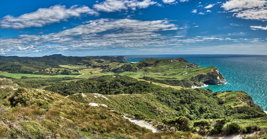 Coastal cliffs, Cape Farewell and Wharariki Beach, Golden Bay, New Zealand