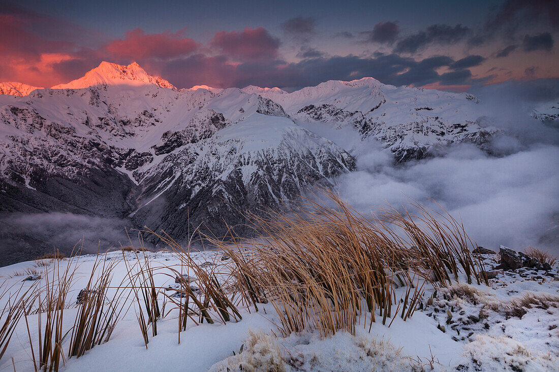 Mount Rolleston at dawn, Arthur's Pass National Park, Canterbury, New Zealand