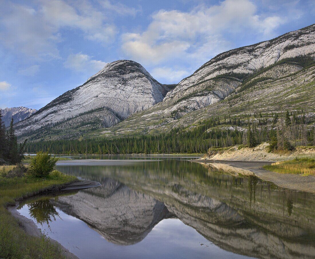 Athabasca River, Colin Range, Jasper National Park, Alberta, Canada