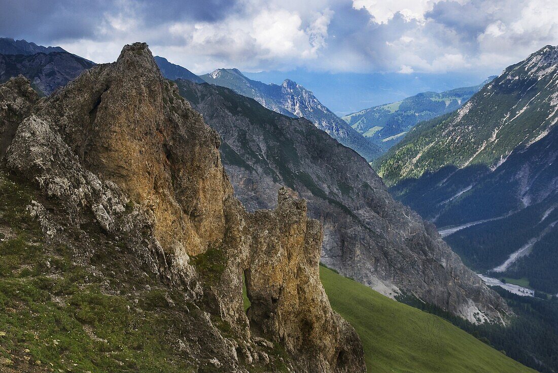 View from Furstin Gina trail in the Alps, Lichtenstein, Austria