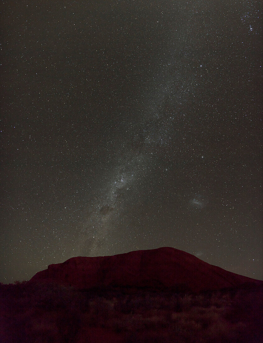 Milky Way above Ayers Rock, Uluru-kata Tjuta National Park, Northern Territory, Australia