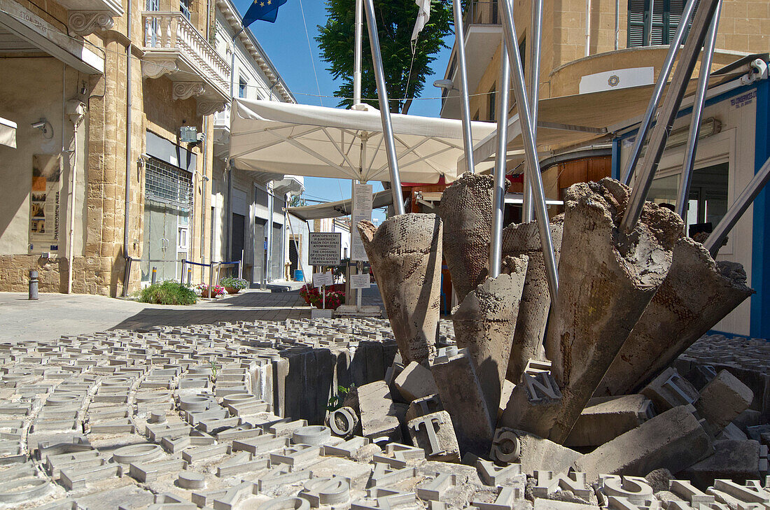 Denkmal am Checkpoint Leda Street, Lefkosia, Nikosia, Zypern