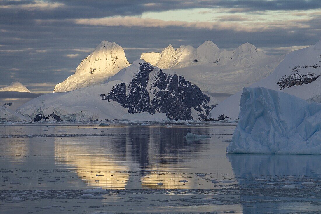 Sunrise above Paradise Bay, Antarctic Peninsula, Antarctica