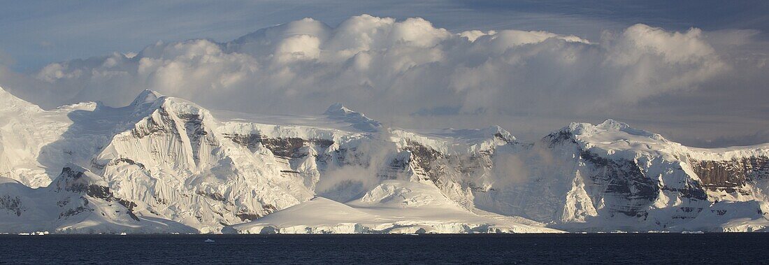 Ice-capped mountains, Anvers Island, Antarctic Peninsula, Antarctica