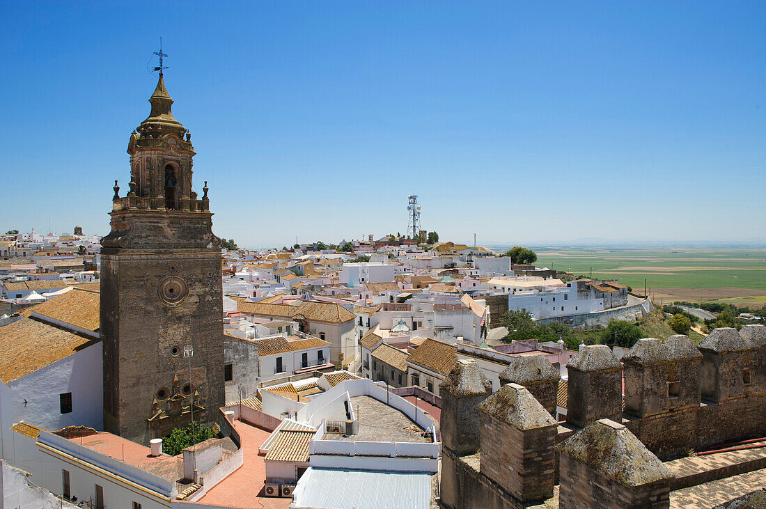 View of the old town of Carmona from the city wall, Seville, Andalusia, Spain, Europe
