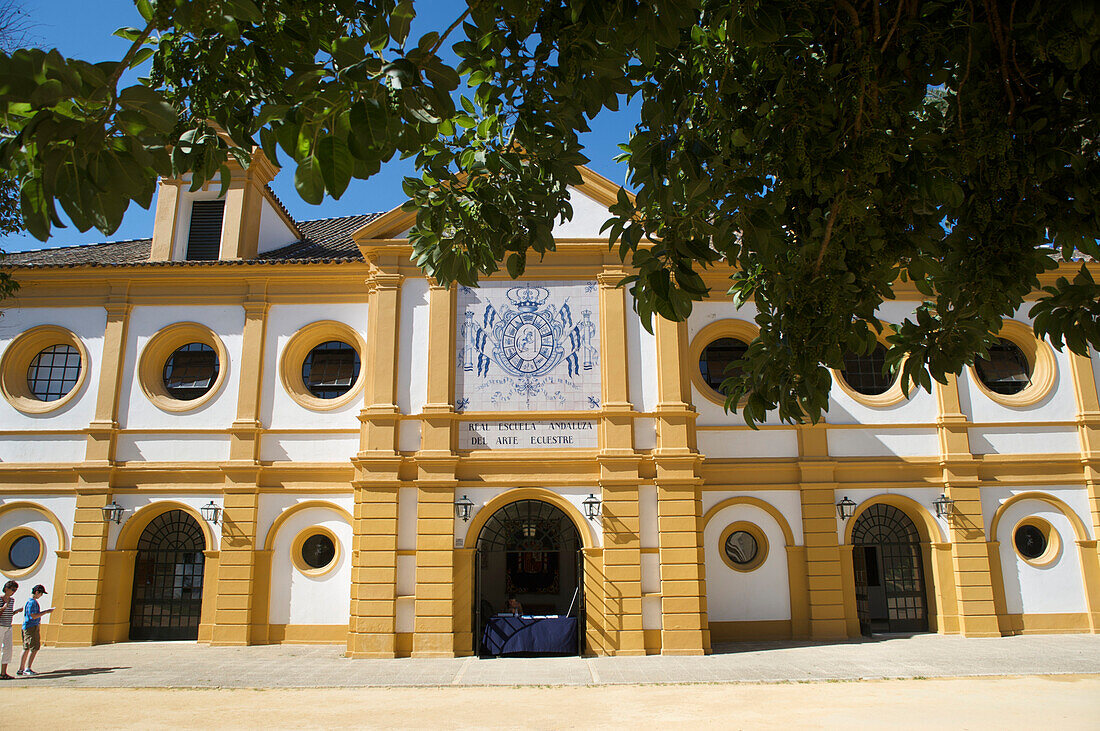 Königliche Hofreitschule, Real Escuela de Caballo, Aussenansicht, Jerez de la Frontera, Provinz  Sevilla, Andalusien, Spanien