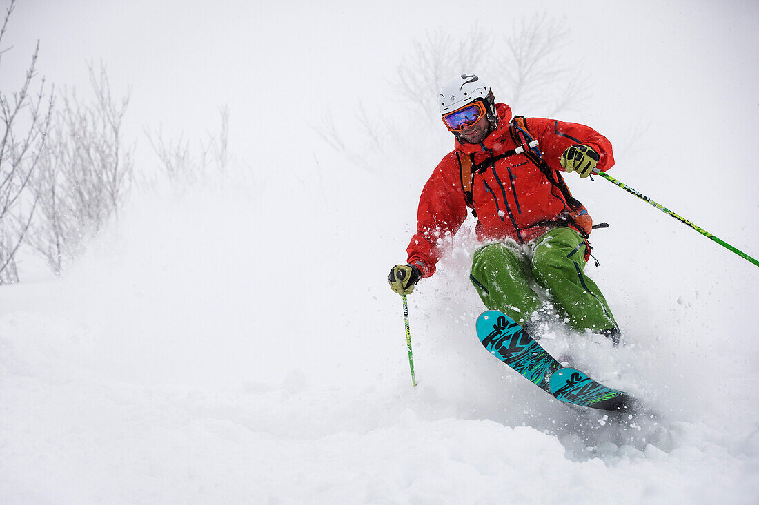 Freeriden im Gebiet Cortina, Hakuba, Nagano, Japan