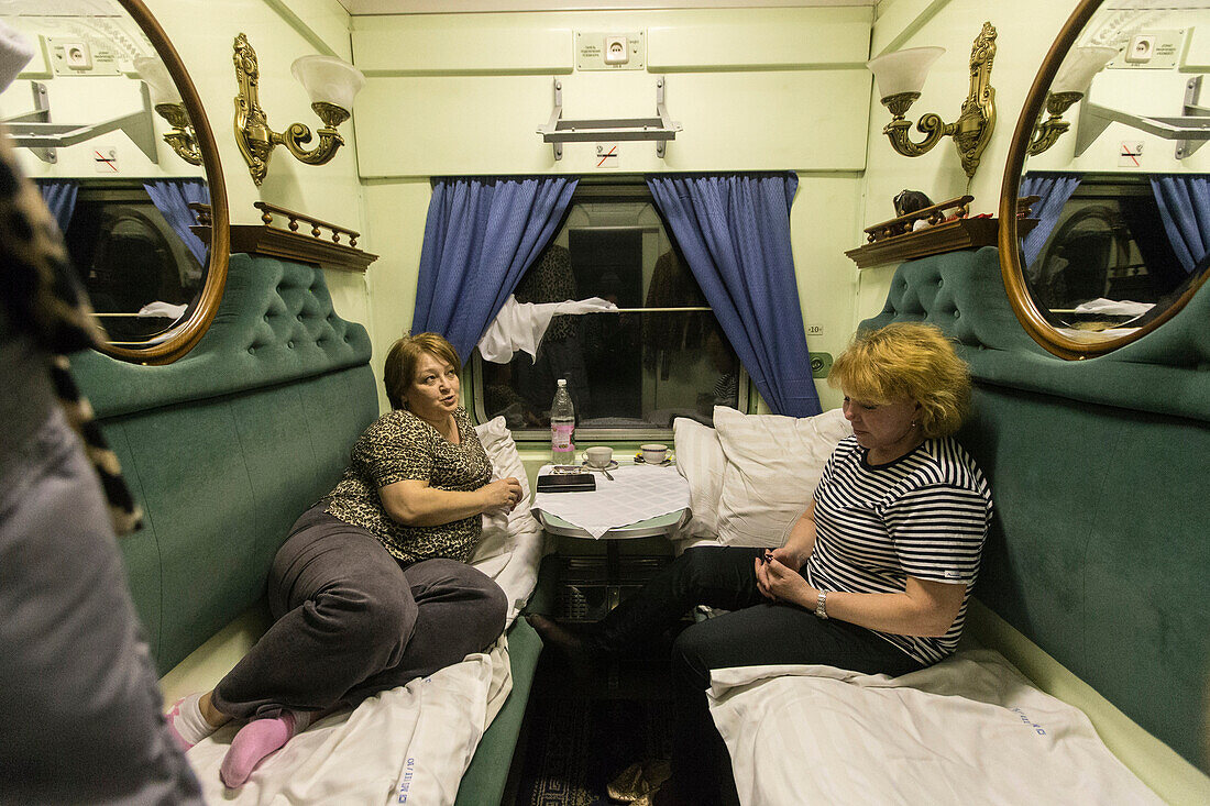 Train compartment 1rd class from Ekaterinburg to Ivdel, Ekaterinburg, Russia.