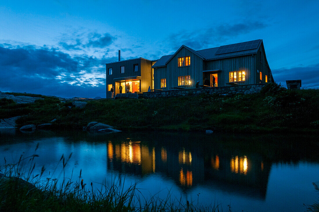 Evening at the Legler Hut, Glarus Alps, canton of Glarus, Switzerland