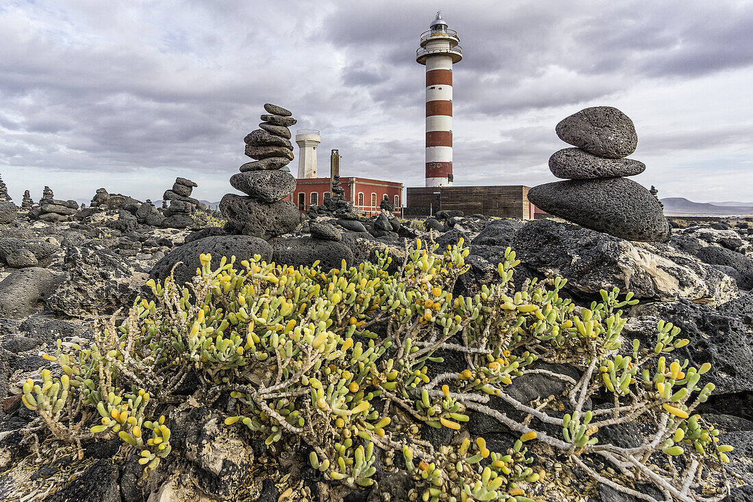 Toston lighthouse with fishing museum, El Cotillo, Fuerteventura, Canary Islands, Spain, Atlantic