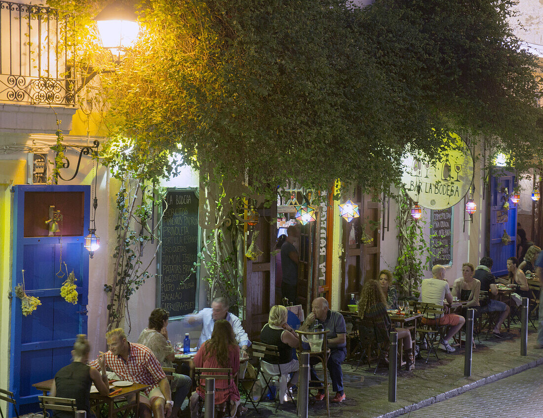 Restaurants in Old City Center, Eivissa, Ibiza, Balearic Islands, Spain